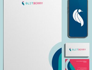 GlitBerry: Creación de logo - Diseño de papelería - Diseño de Manual corporativo
